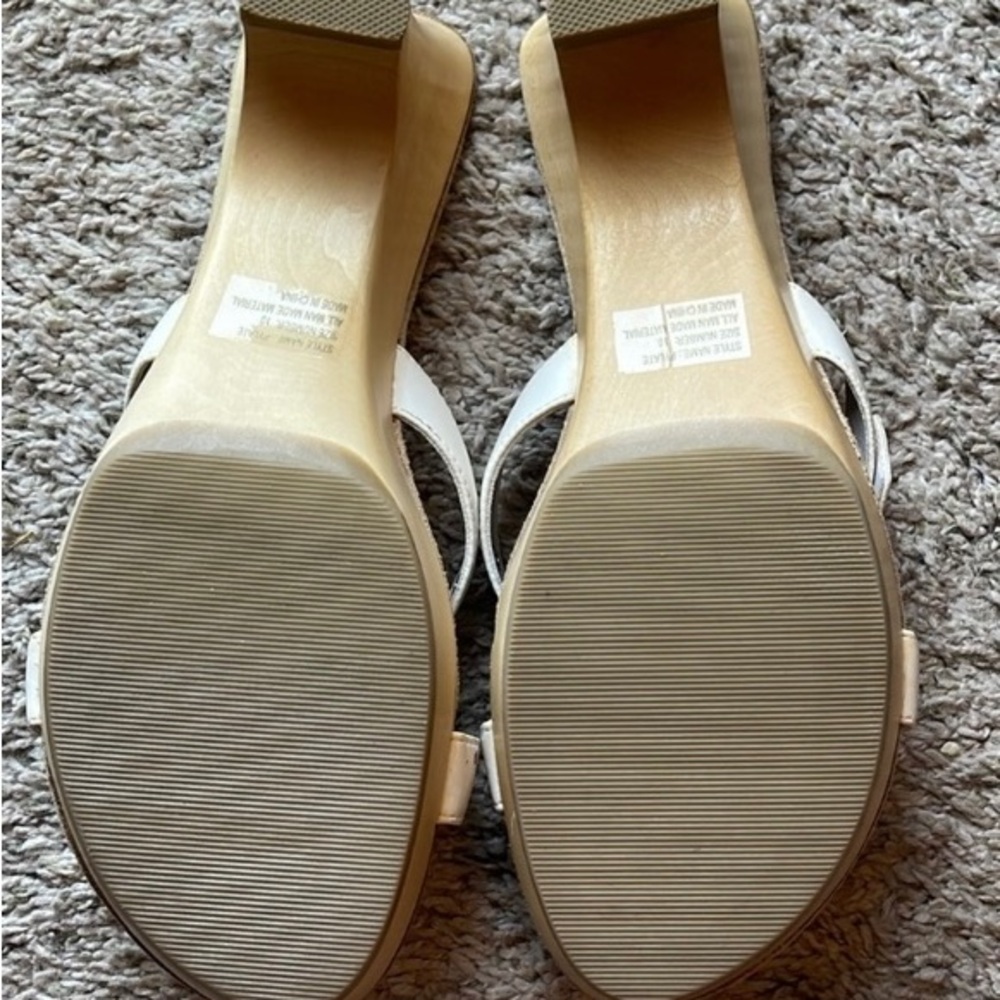 Y2K L.E.I. Vintage Retro wood Heel Sandals - Picture 3 of 3